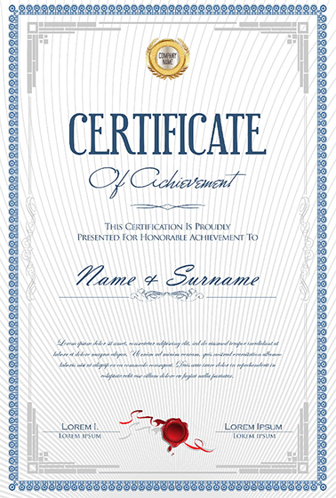 Certificate name placeholder