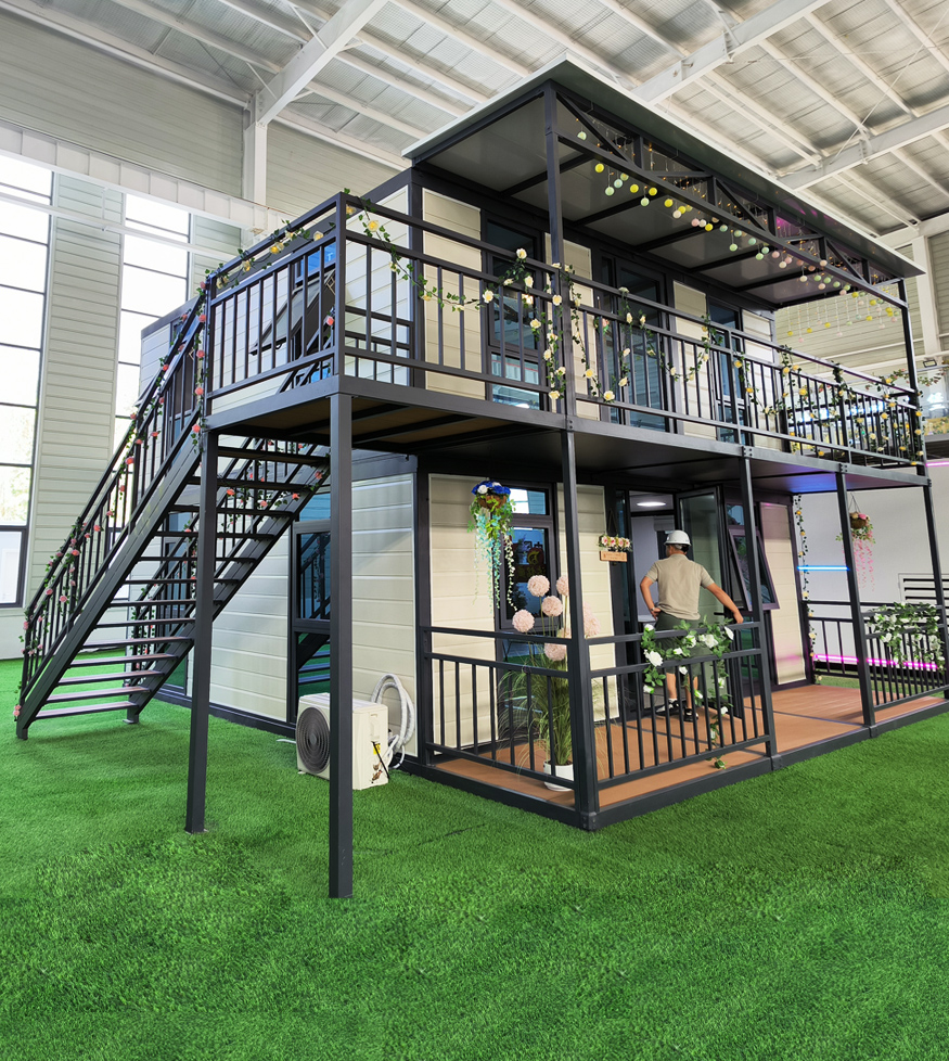 TWO-STORY DOUBLE-SIDED EXPANDABLE MODULAR HOUSE
